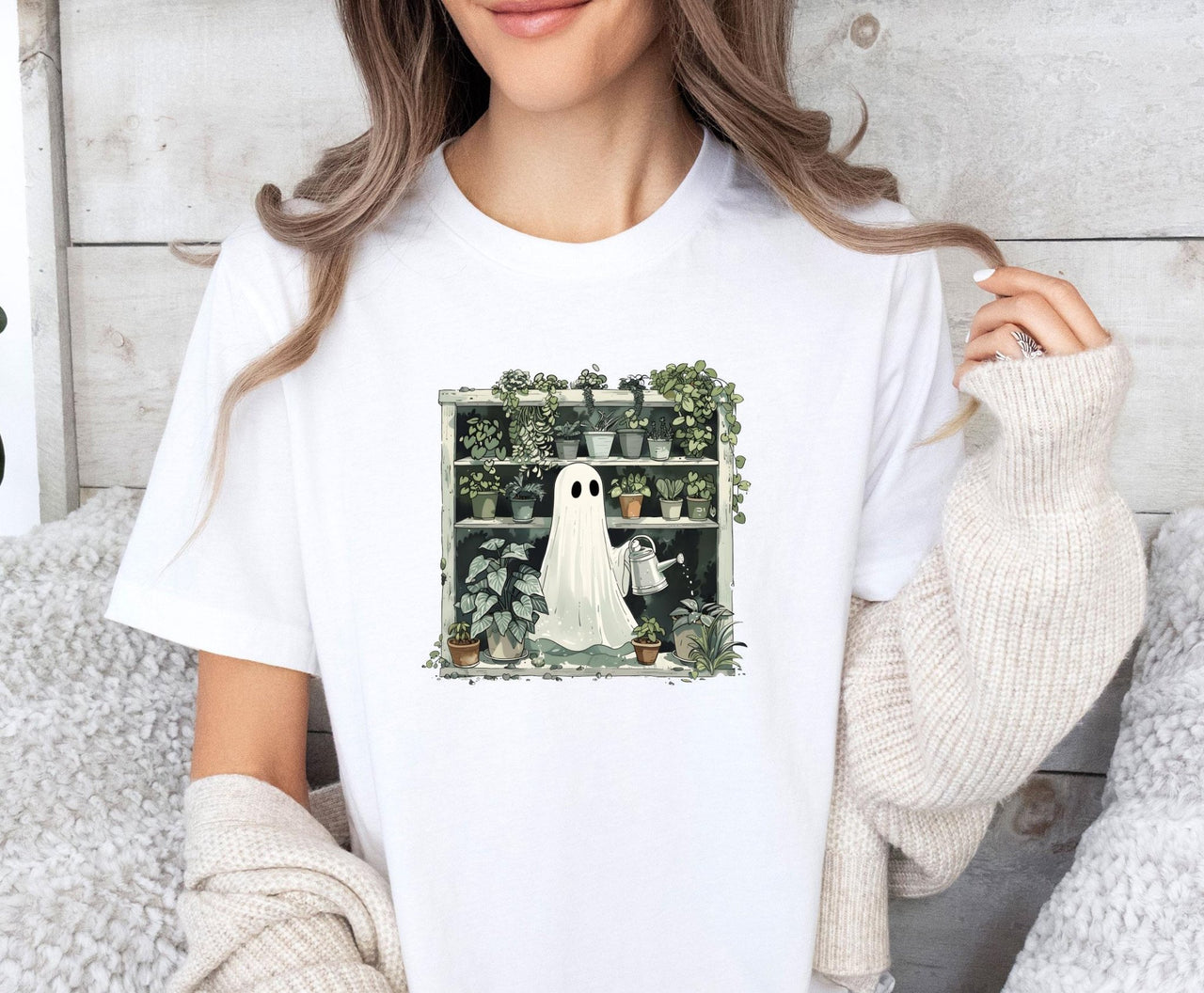 Halloween Plant Shirt - lismoreboutique - Unisex T-Shirt - cute_ghost_shirt