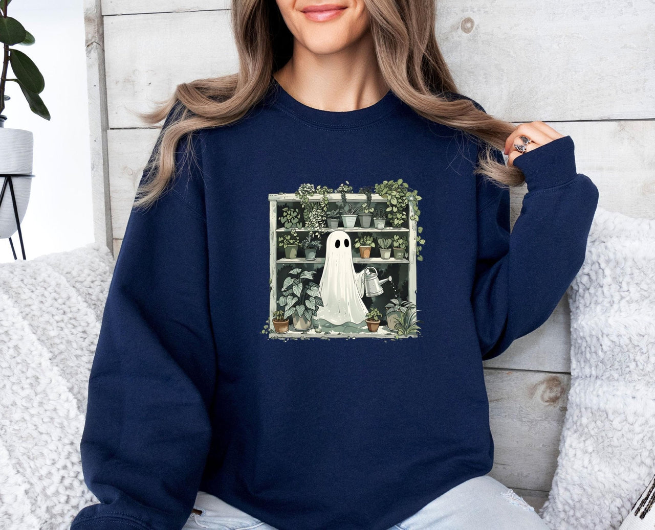 Halloween Plant Sweatshirt - lismoreboutique - Sweatshirt - cute_ghost_sweater