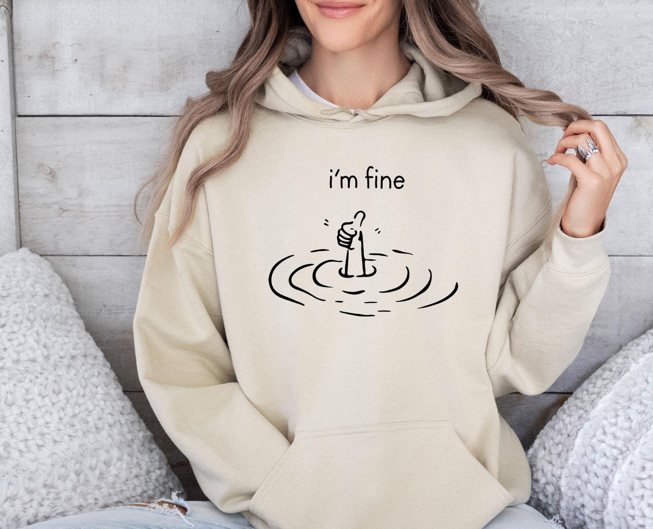 I am Fine Hoodie - lismoreboutique - Hoodie - everything_is_fine