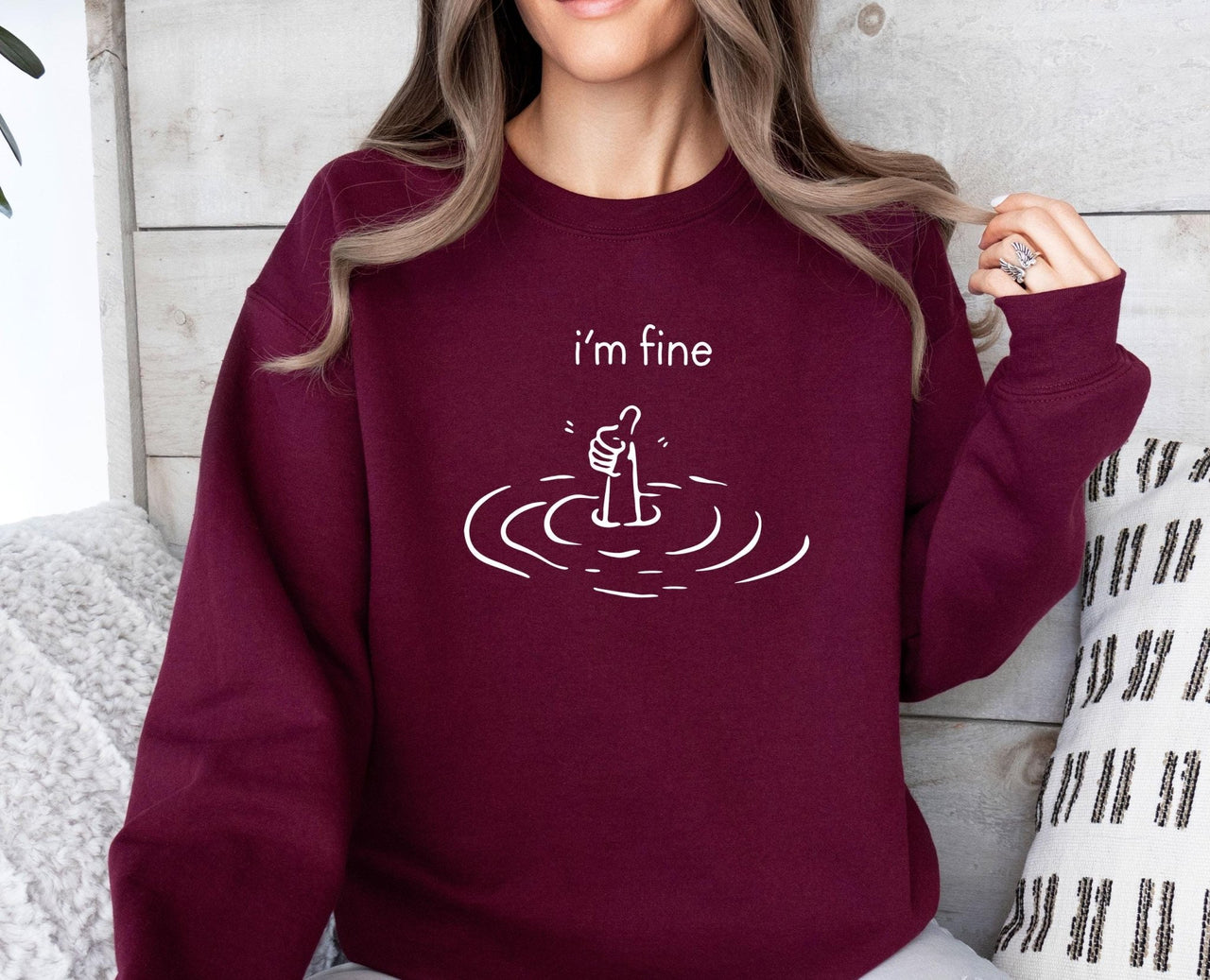 I am Fine Sweatshirt - lismoreboutique - Sweatshirt - everything_is_fine