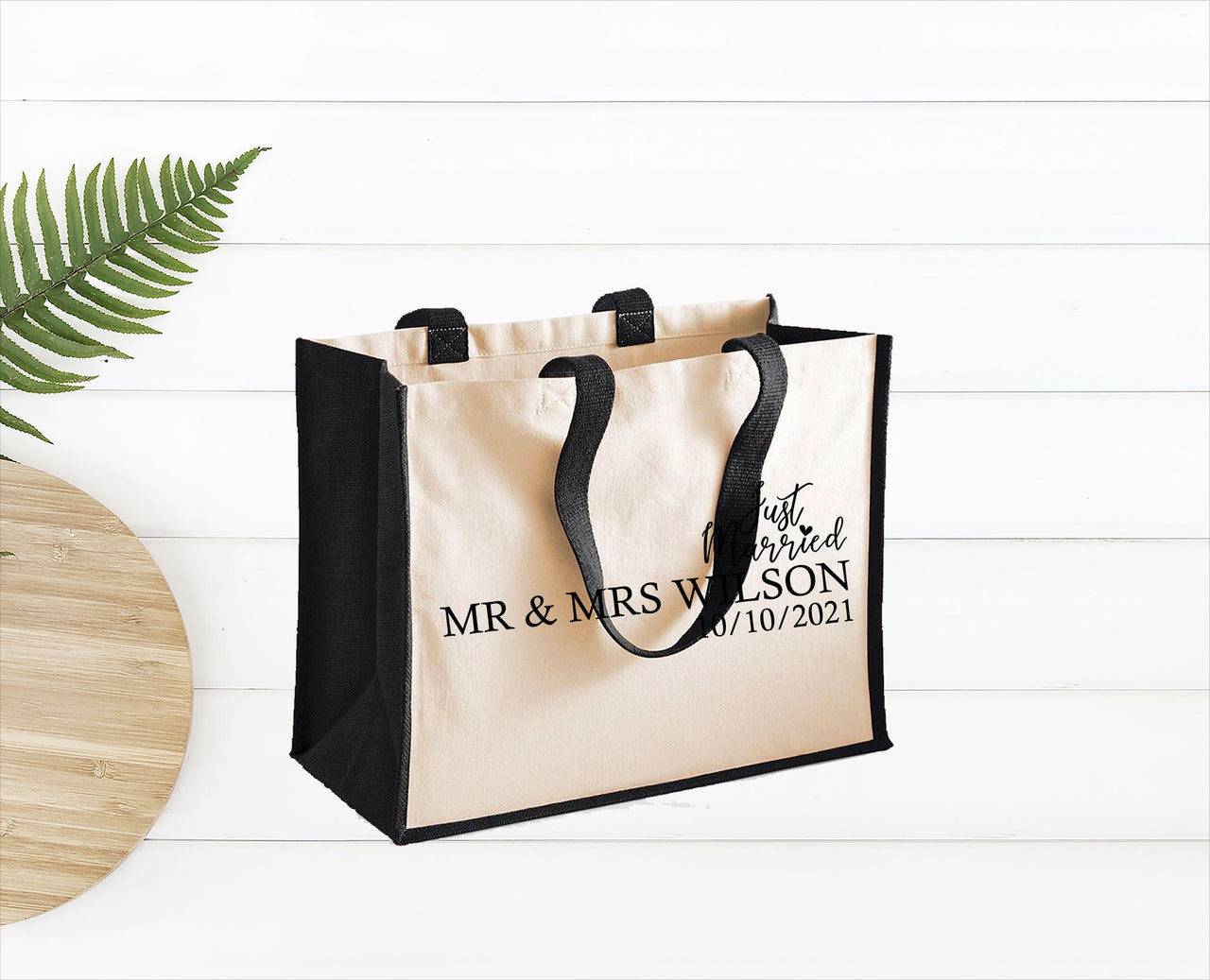 Just Married Bag - lismoreboutique - Jute - Bridal_Tote_Bag