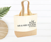 Thumbnail for Just Married Bag - lismoreboutique - Jute - Bridal_Tote_Bag