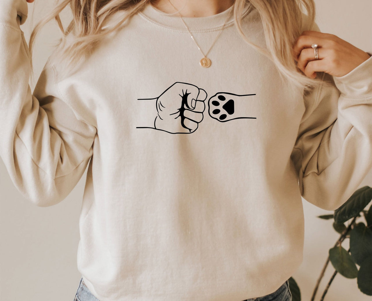 Hand and Paw - lismoreboutique - Sweatshirt - cat_lovers_gift