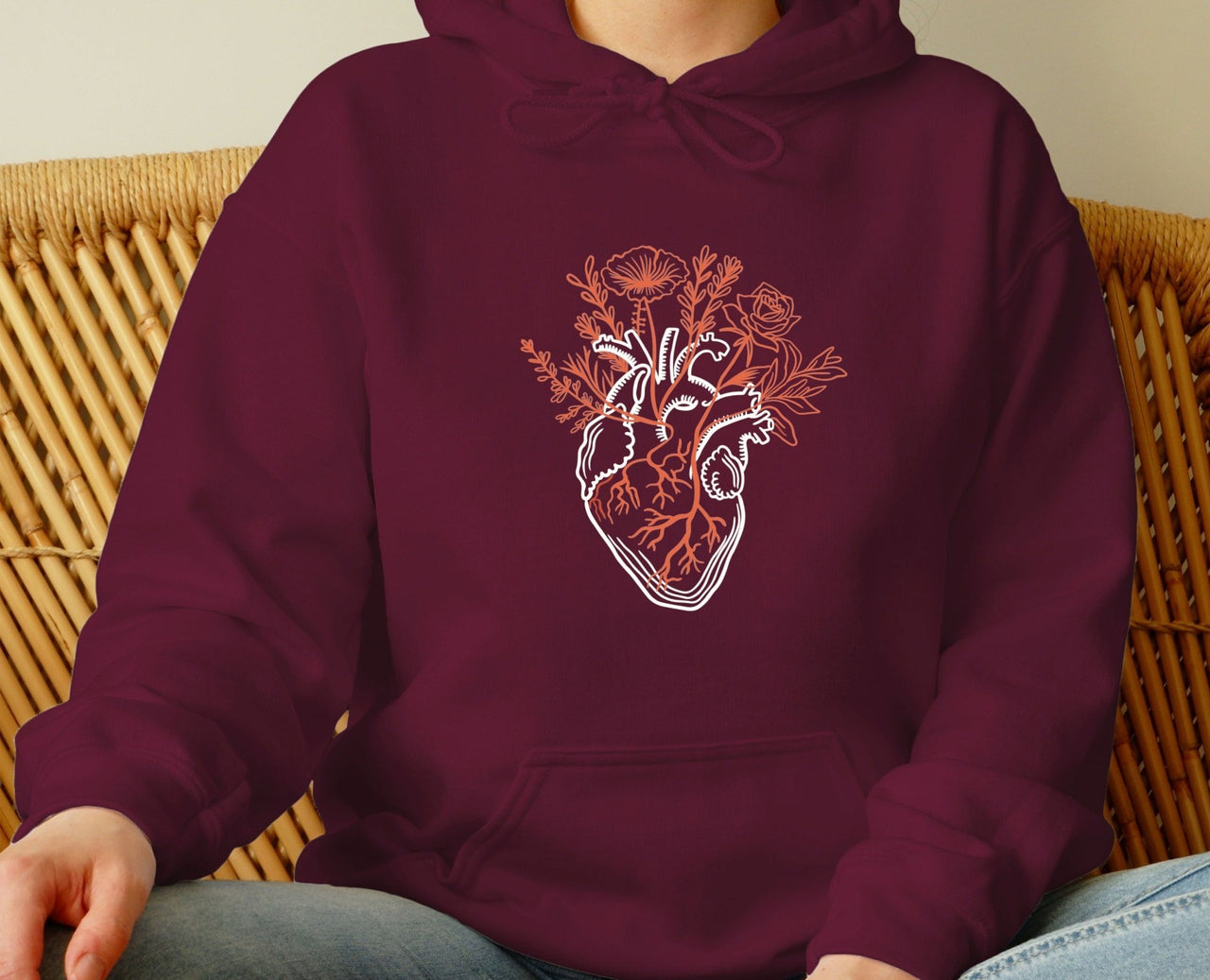 Floral Heart Hoodie - lismoreboutique - Hoodie - Anatomical_Heart