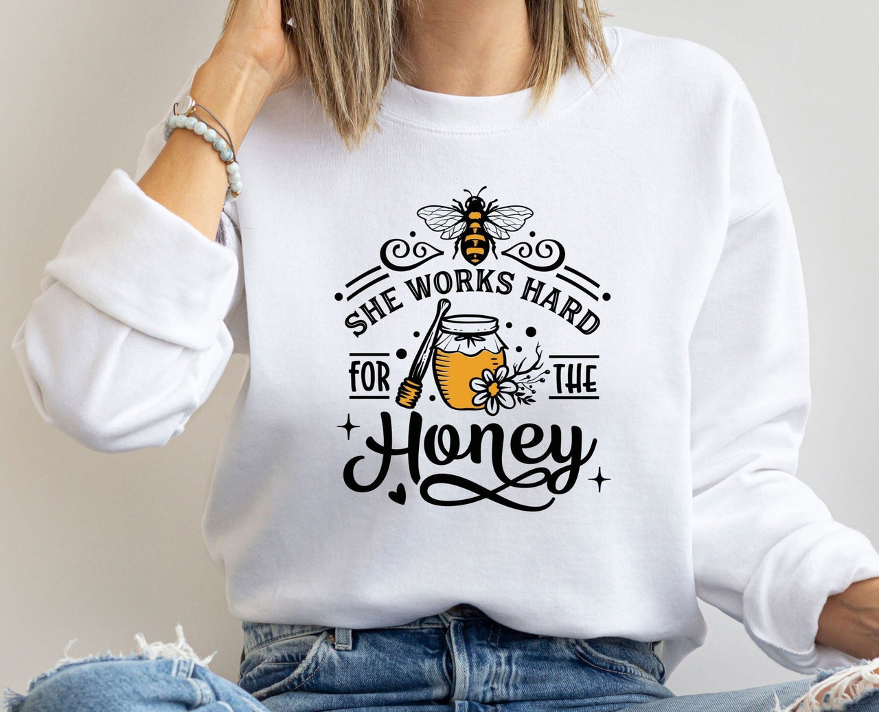 Bee Sweatshirt - lismoreboutique - Sweatshirt - Bee_Crewneck