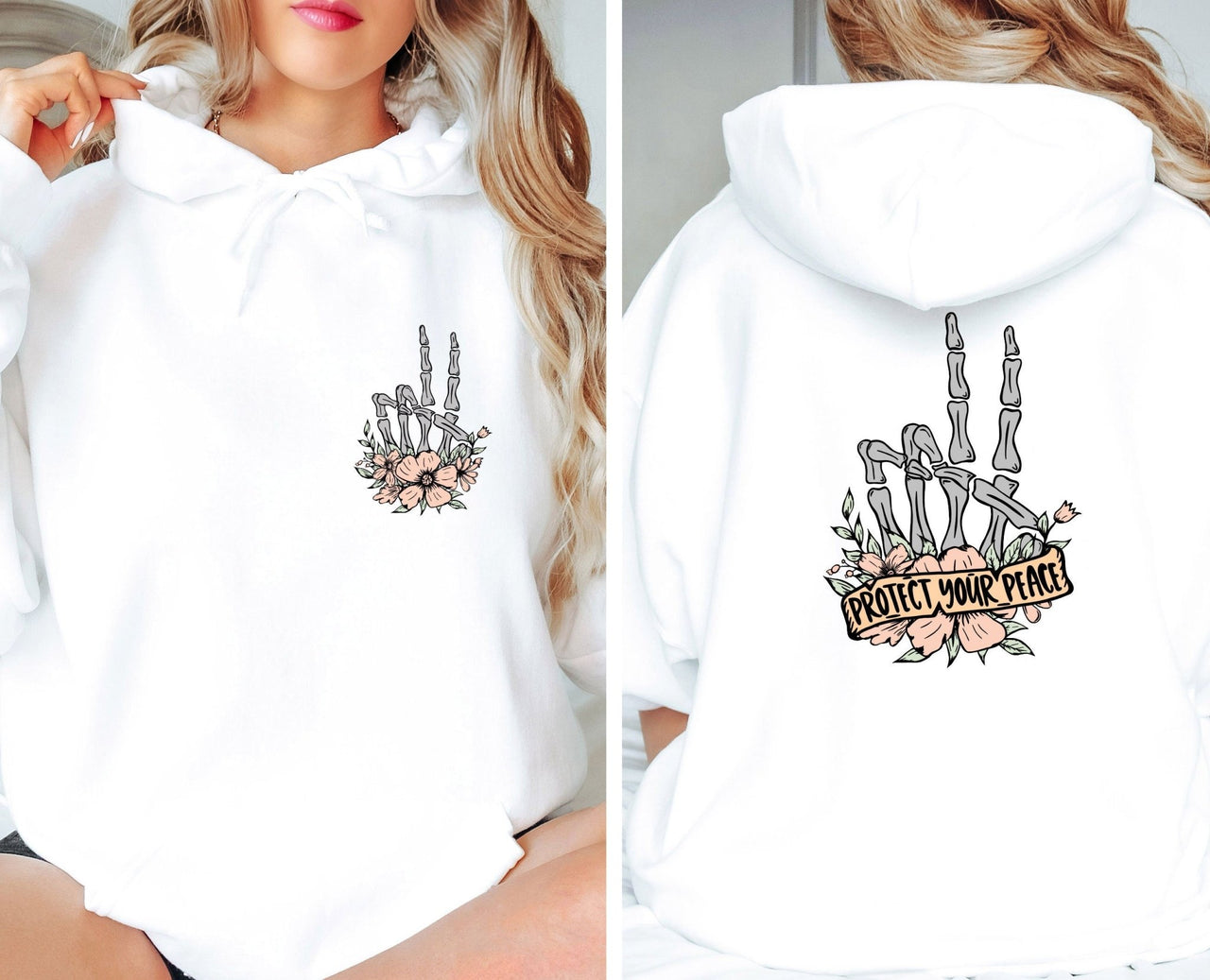 Skeleton Hand Hoodie - lismoreboutique - Hoodie - Back_Side_Print