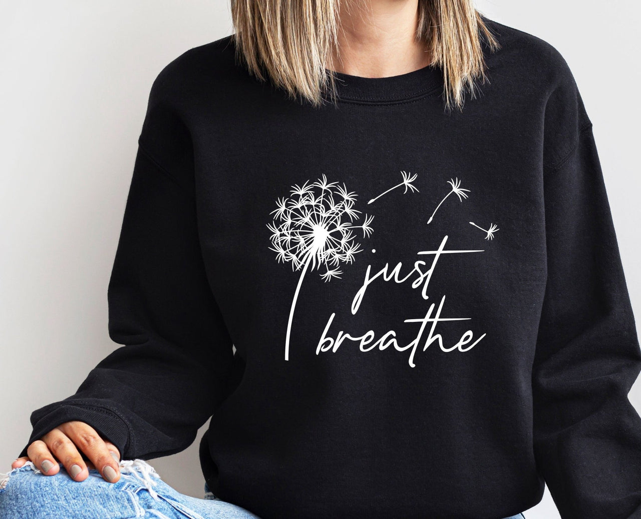 Just Breathe Sweater - lismoreboutique - Sweatshirt - cute_yoga_gifts