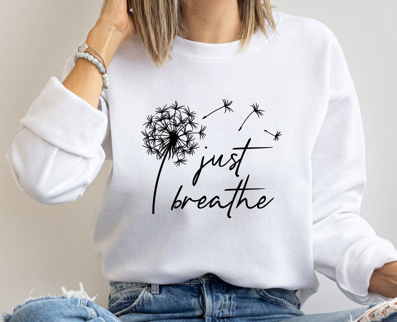 Just Breathe Sweater - lismoreboutique - Sweatshirt - cute_yoga_gifts