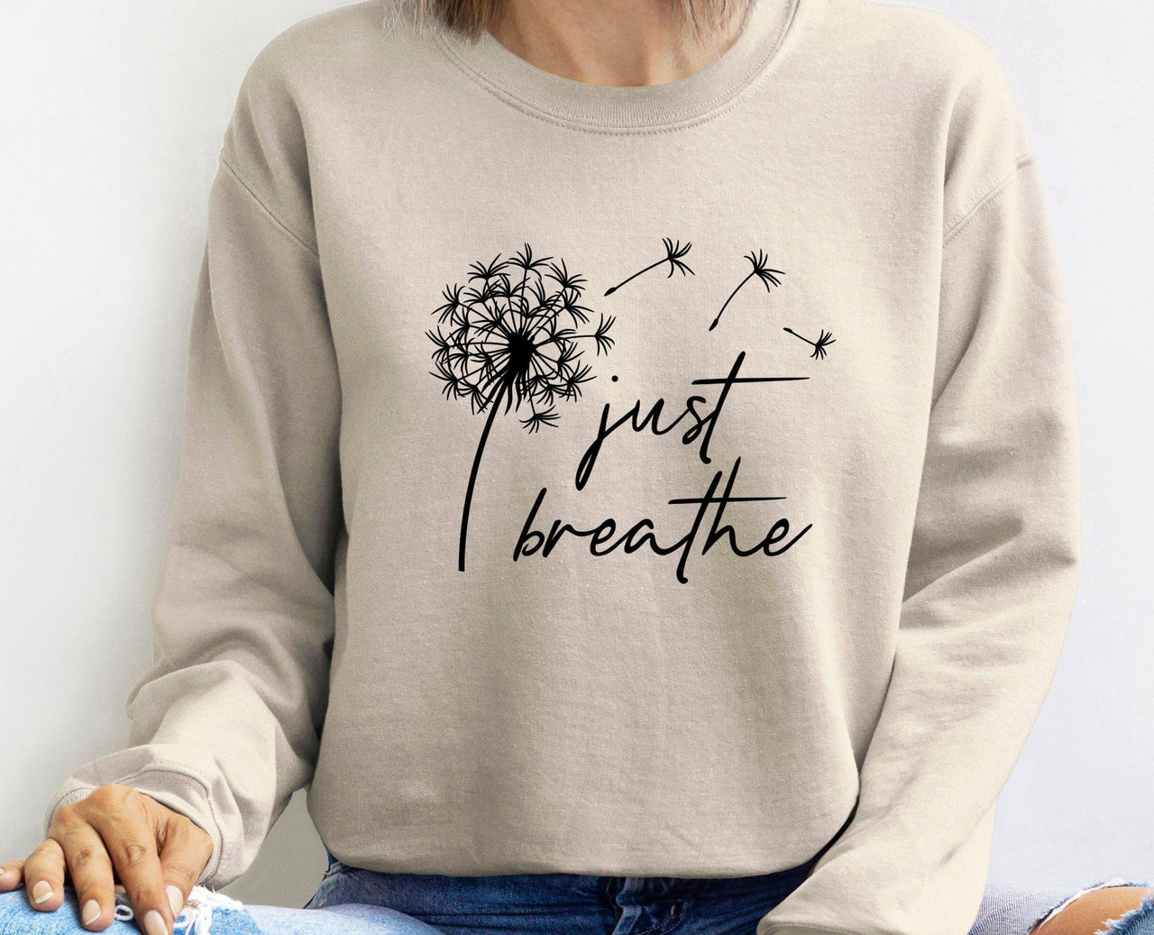 Just Breathe Sweater - lismoreboutique - Sweatshirt - cute_yoga_gifts