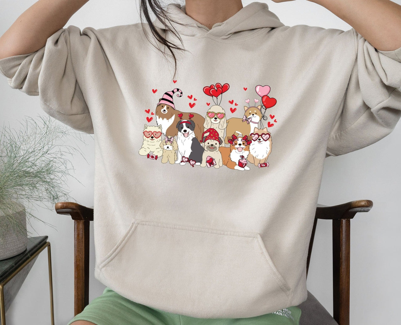 Dog Valentine Hoodie - lismoreboutique - Hoodie - Cute_Dog_Gift