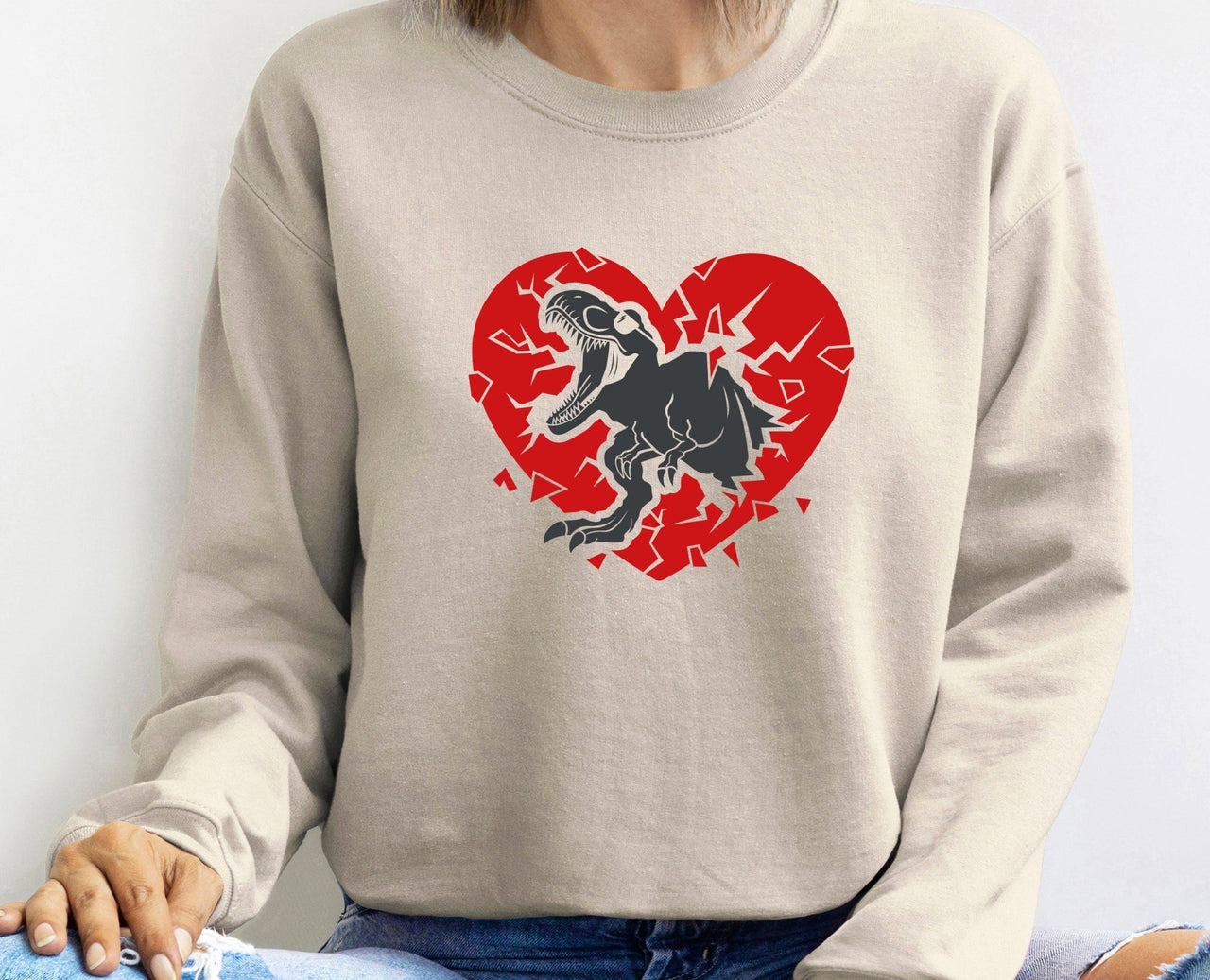 Heart Crusher Sweater - lismoreboutique - Sweatshirt - Cute_Dinosaur_Gift