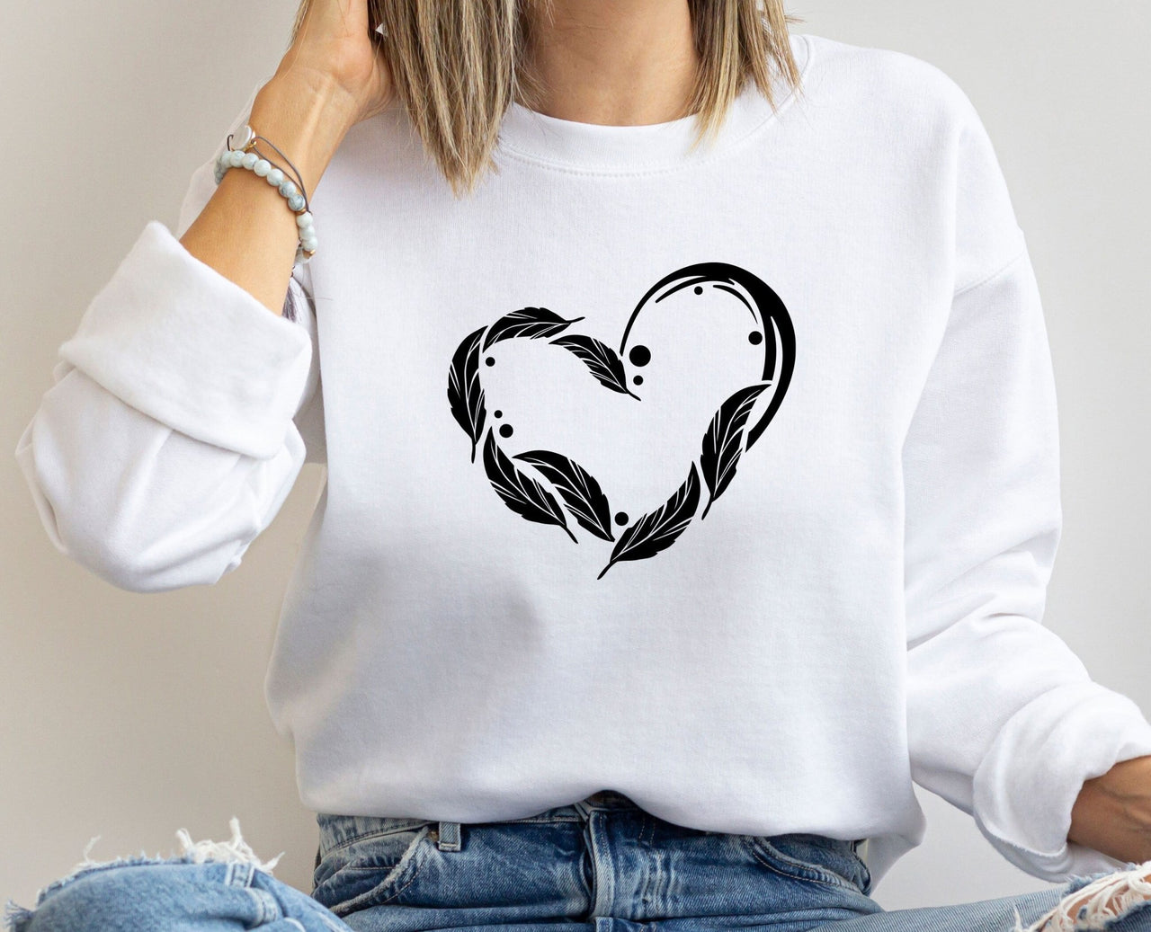 Feather Sweatshirt - lismoreboutique - Sweatshirt - Boho_Sweater