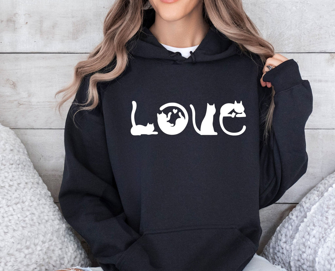 Love Cats Hoodie - lismoreboutique - Hoodie - Cat_Lover_Gift