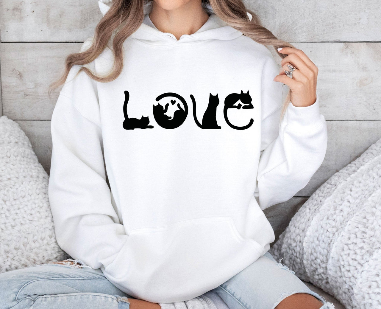 Love Cats Hoodie - lismoreboutique - Hoodie - Cat_Lover_Gift