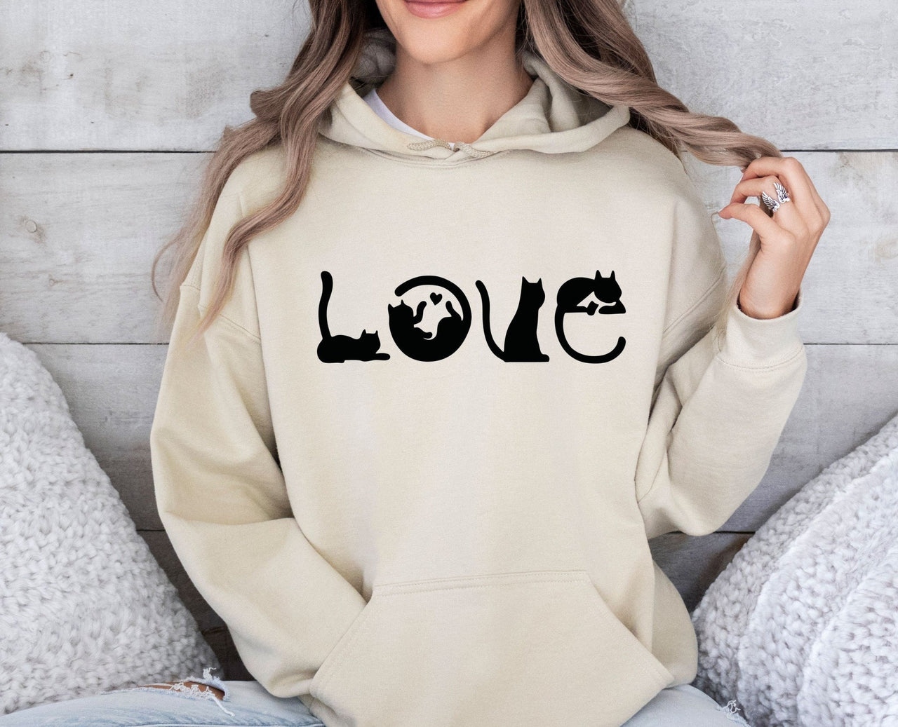 Love Cats Hoodie - lismoreboutique - Hoodie - Cat_Lover_Gift