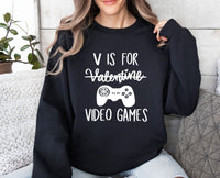 Thumbnail for V Is For Video Games - lismoreboutique - Sweatshirt - Couples_Valentine