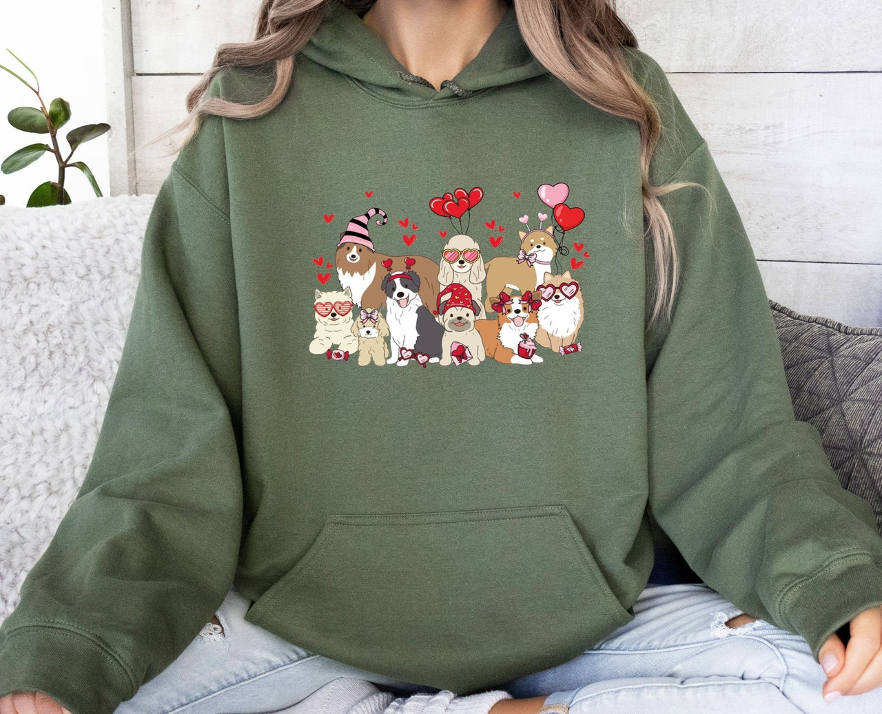 Dog Valentine Hoodie - lismoreboutique - Hoodie - Cute_Dog_Gift