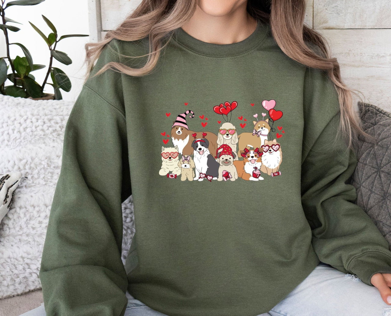 Dog Valentine Sweatshirt - lismoreboutique - Sweatshirt - Cute_Dog_Top