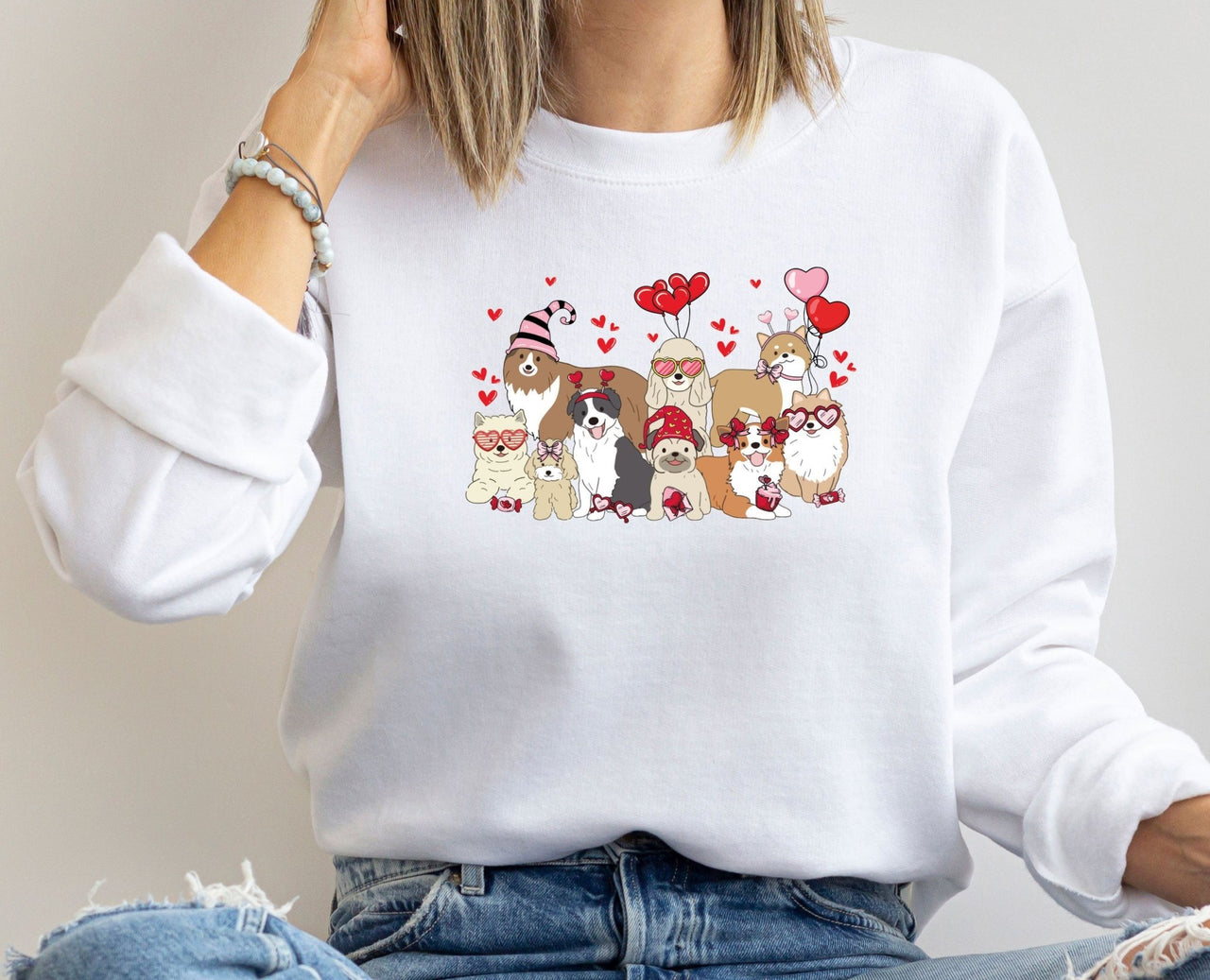 Dog Valentine Sweatshirt - lismoreboutique - Sweatshirt - Cute_Dog_Top