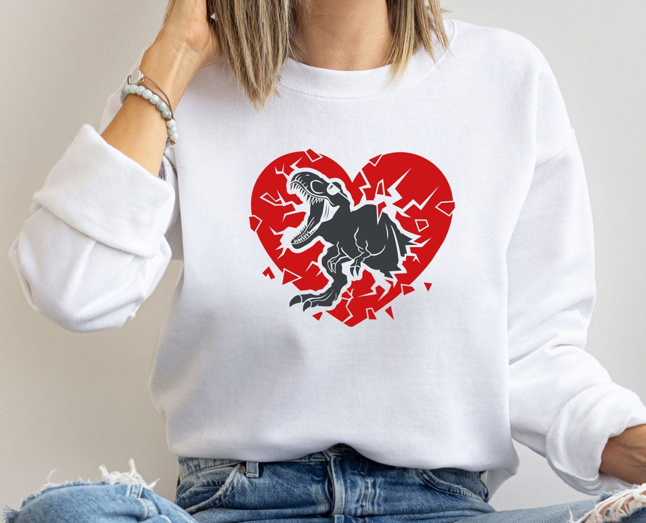 Heart Crusher Sweater - lismoreboutique - Sweatshirt - Cute_Dinosaur_Gift