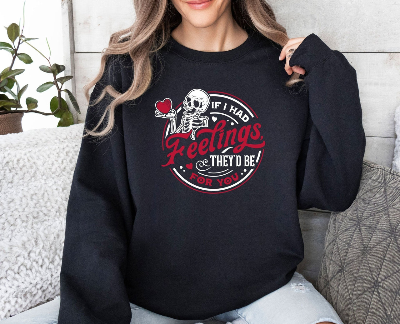 Valentines Sweatshirt - lismoreboutique - Sweatshirt - cute_skeleton_top