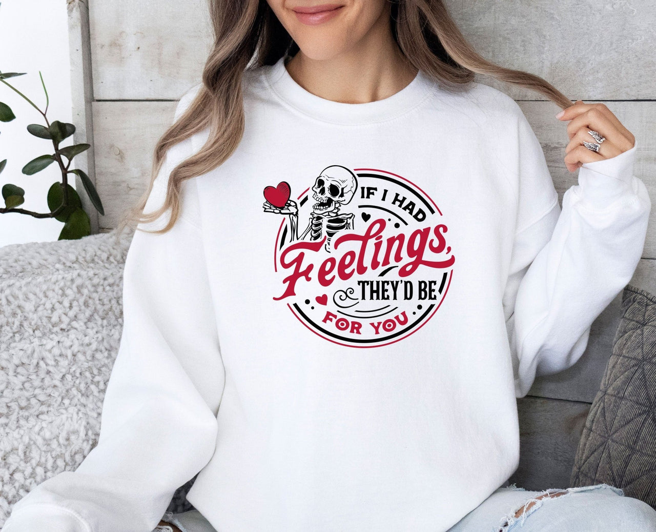 Valentines Sweatshirt - lismoreboutique - Sweatshirt - cute_skeleton_top