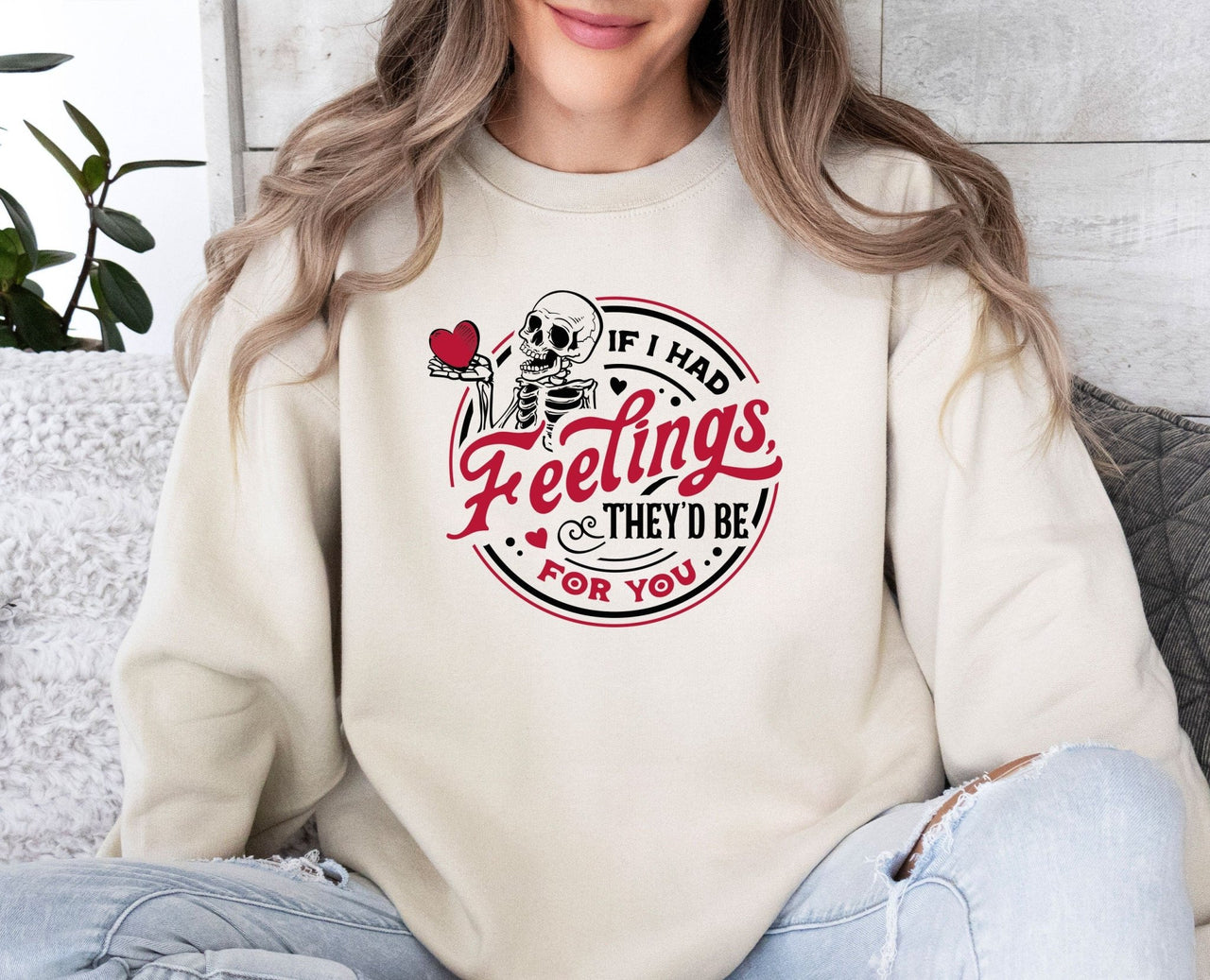 Valentines Sweatshirt - lismoreboutique - Sweatshirt - cute_skeleton_top