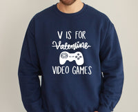 Thumbnail for V Is For Video Games - lismoreboutique - Sweatshirt - Couples_Valentine