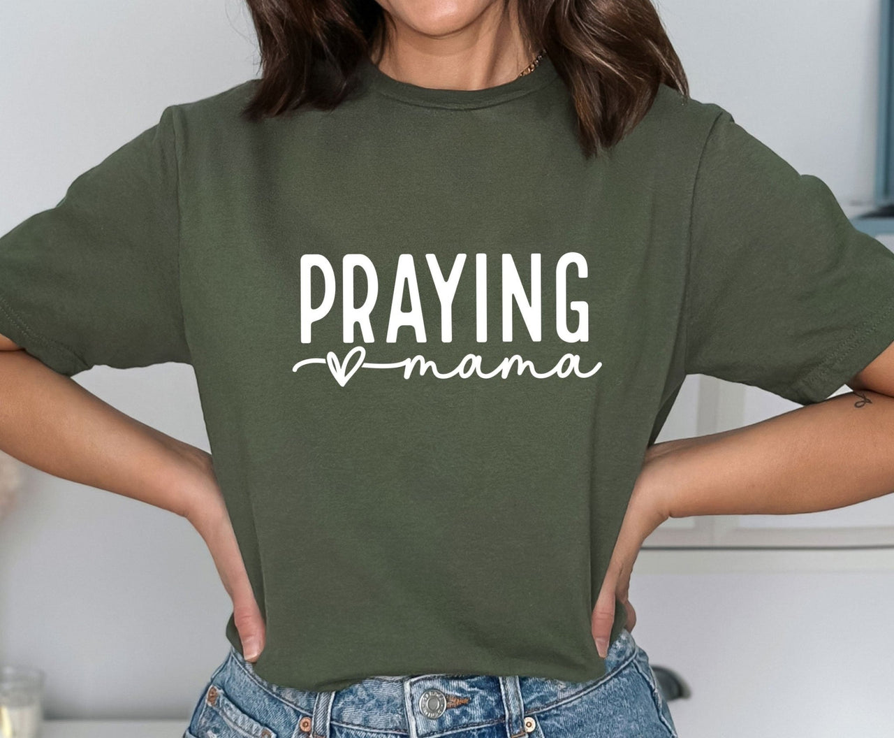 Praying Mama Shirt - lismoreboutique - Unisex T-Shirt - Christian_Mom_Shirt