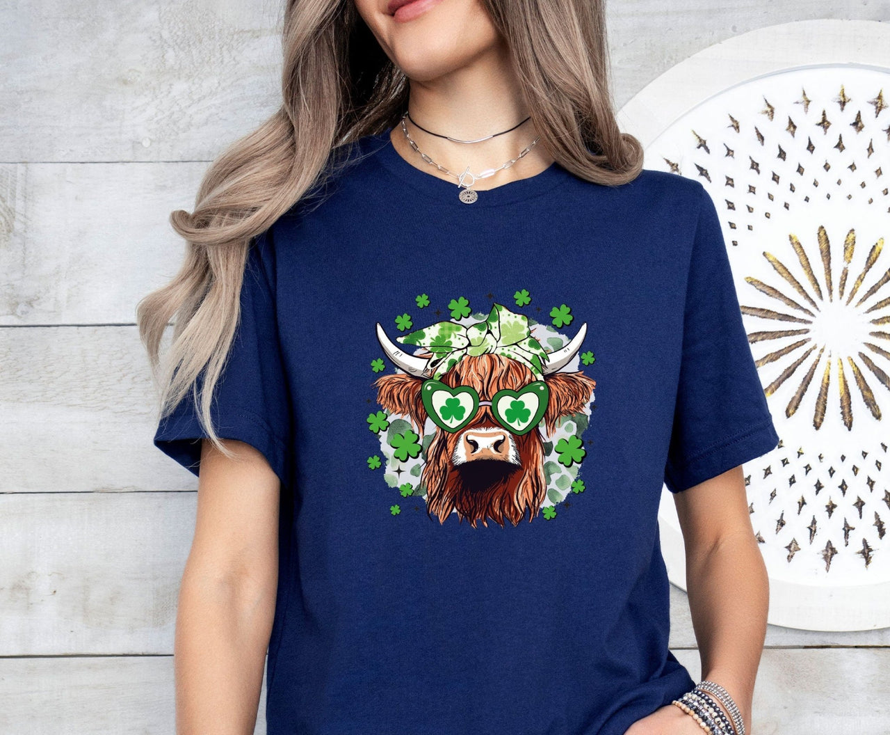 Highland Cow Shirt - lismoreboutique - Unisex T-Shirt - clover_cow_shirt