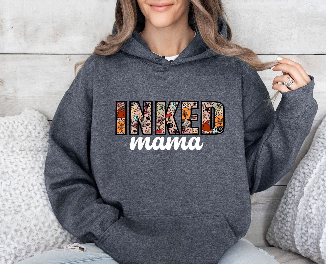 Inked Mama Hoodie - lismoreboutique - Hoodie - cute_mother_hoodie