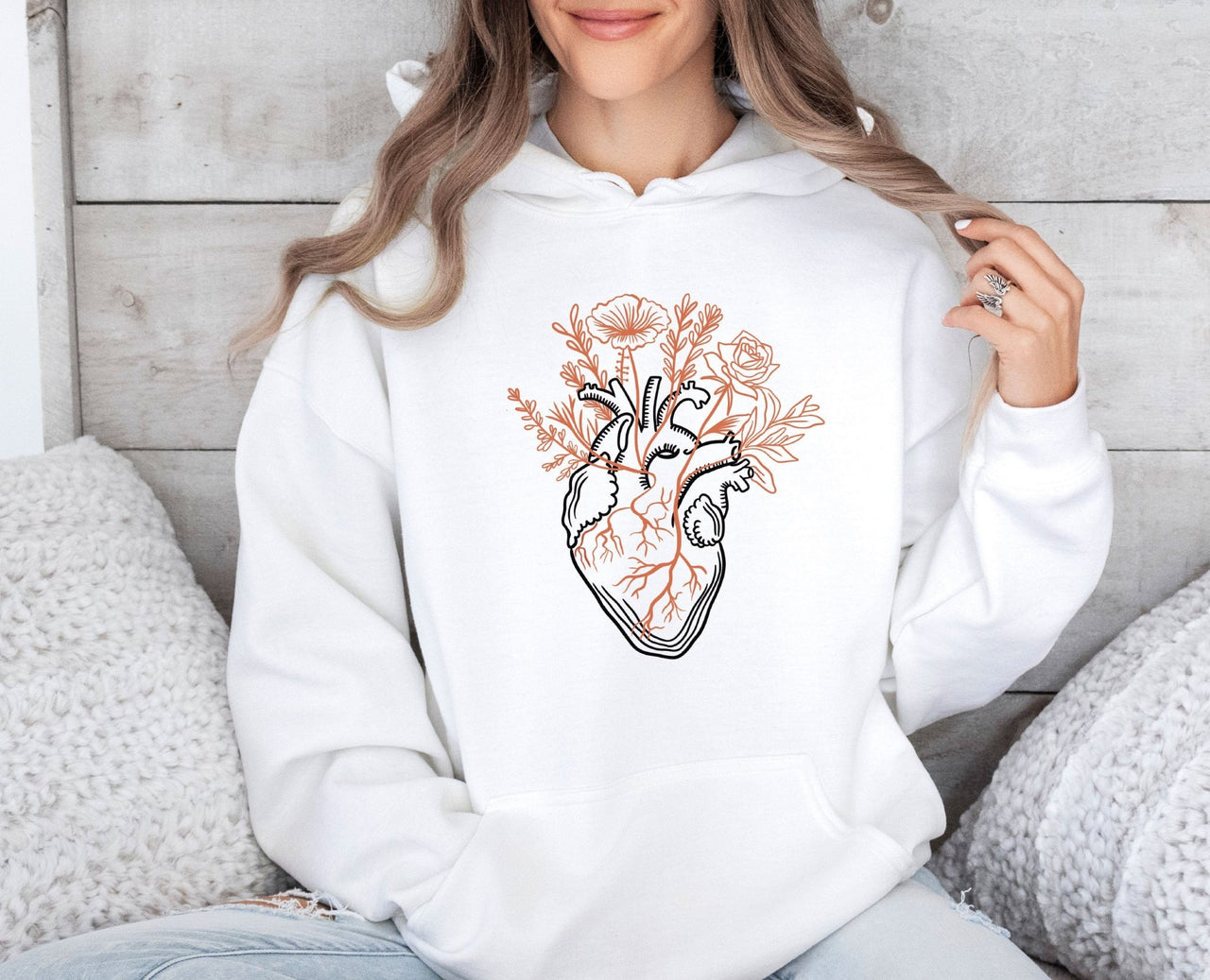 Floral Heart Hoodie - lismoreboutique - Hoodie - Anatomical_Heart