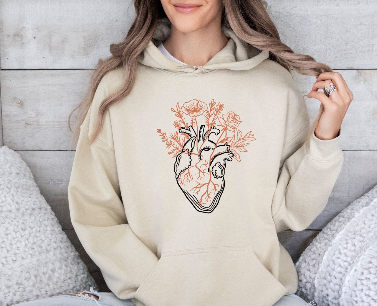 Floral Heart Hoodie - lismoreboutique - Hoodie - Anatomical_Heart