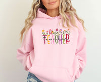 Thumbnail for Floral Teacher Hoodie - lismoreboutique - Hoodie - elemantary_teacher