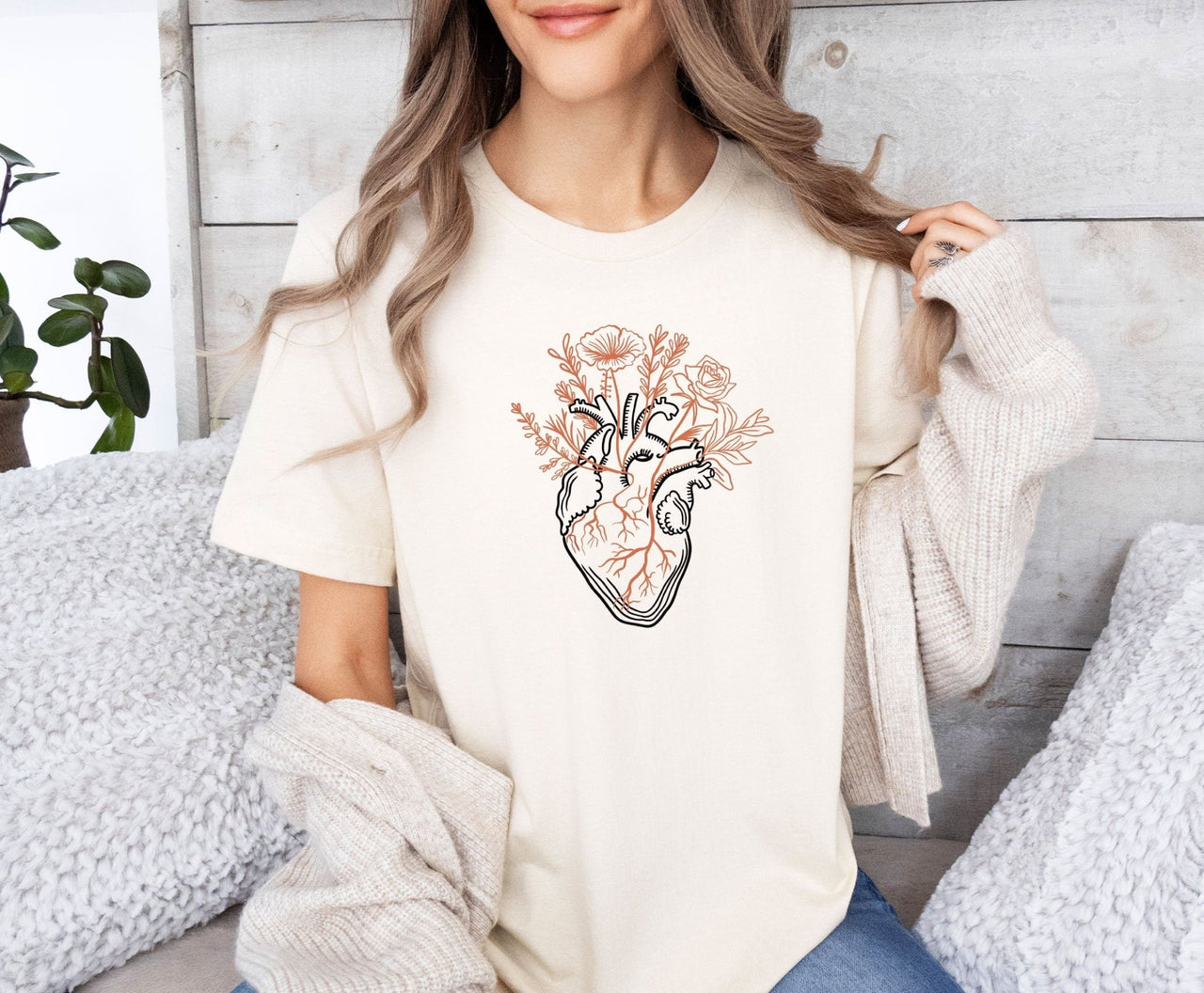 Floral Heart Shirt - lismoreboutique - Unisex T-Shirt - Anatomical_Heart