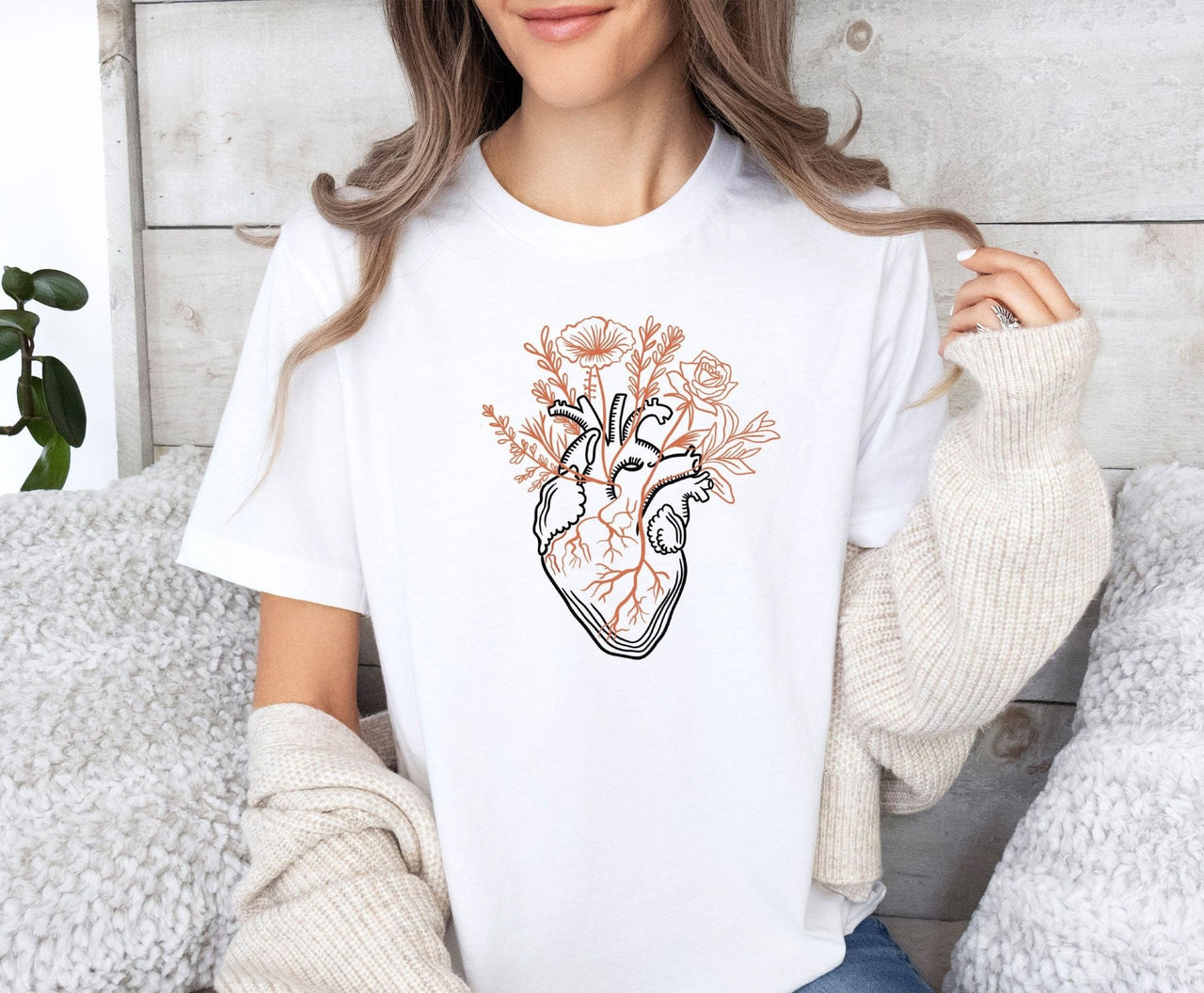 Floral Heart Shirt - lismoreboutique - Unisex T-Shirt - Anatomical_Heart