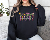 Thumbnail for Floral Teacher Sweatshirt - lismoreboutique - Sweatshirt - Cute_Teacher_Present