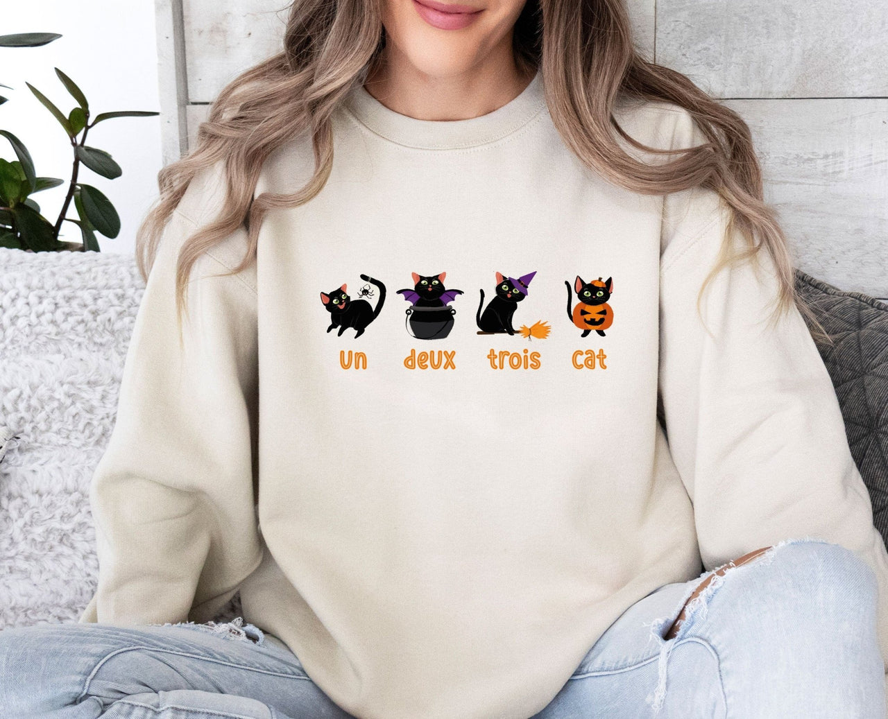 Halloween Cat Sweatshirt - lismoreboutique - Sweatshirt - Black_Cat_Gifts