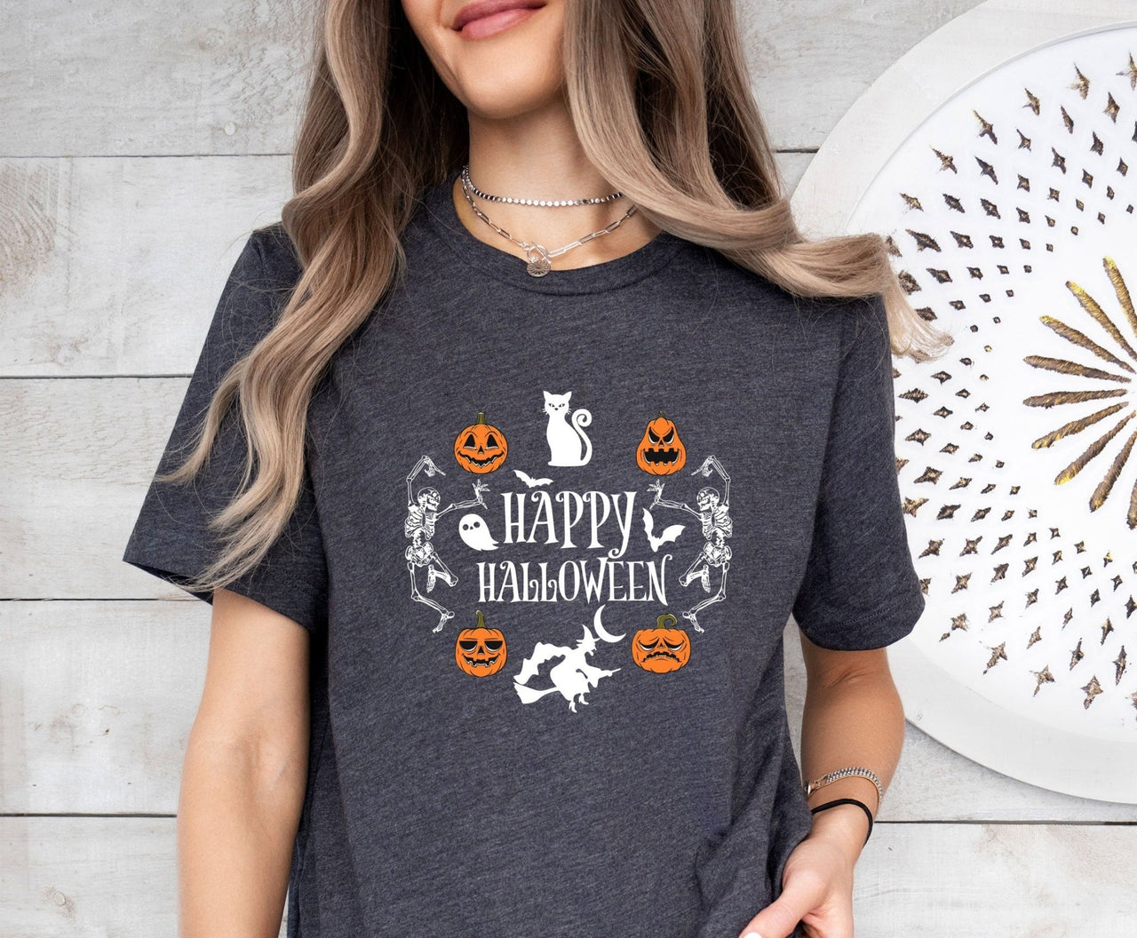 Happy Halloween Shirt - lismoreboutique - Unisex T-Shirt - Dancing_Skeleton