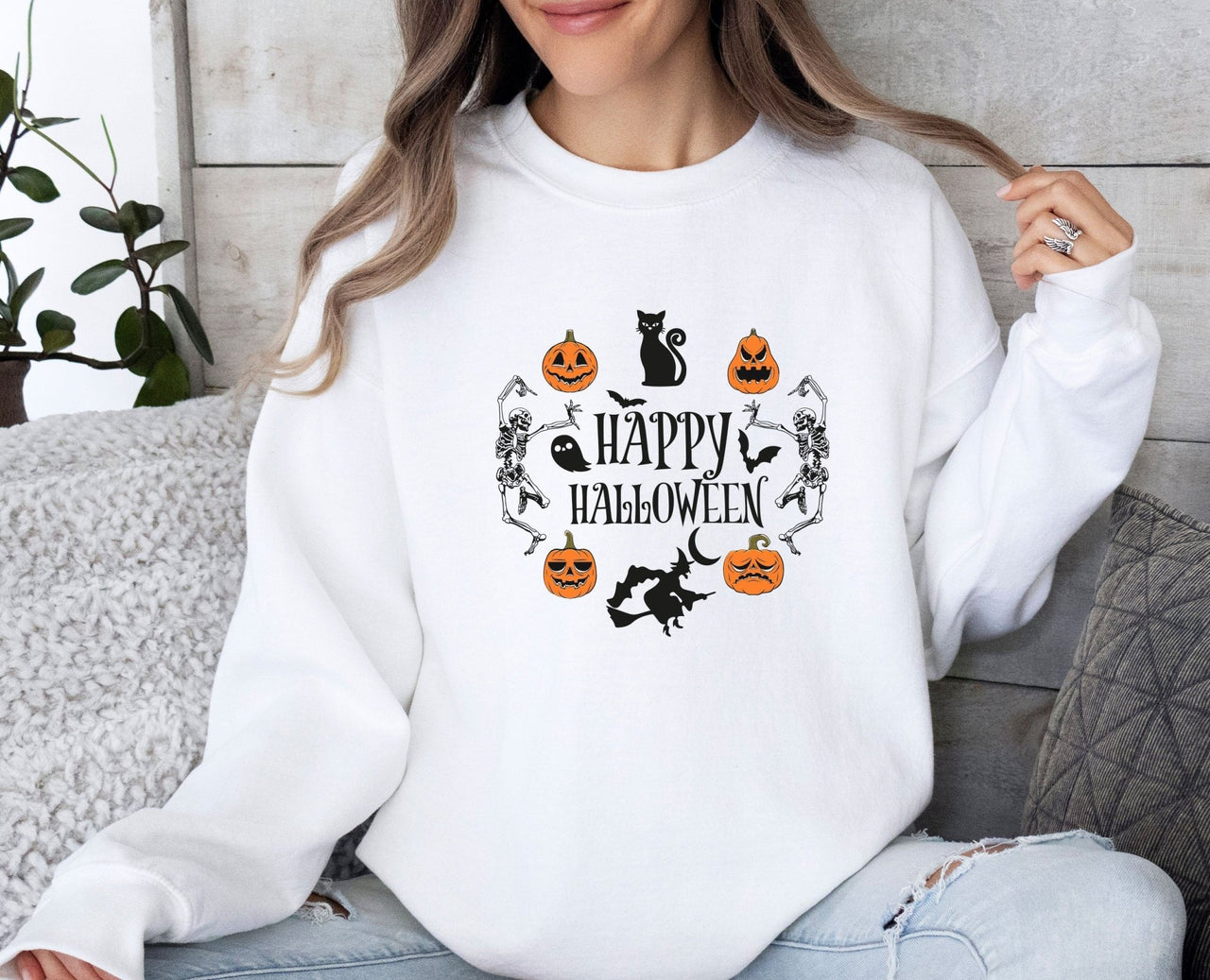 Happy Halloween Sweatshirt - lismoreboutique - Sweatshirt - autumn_halloween