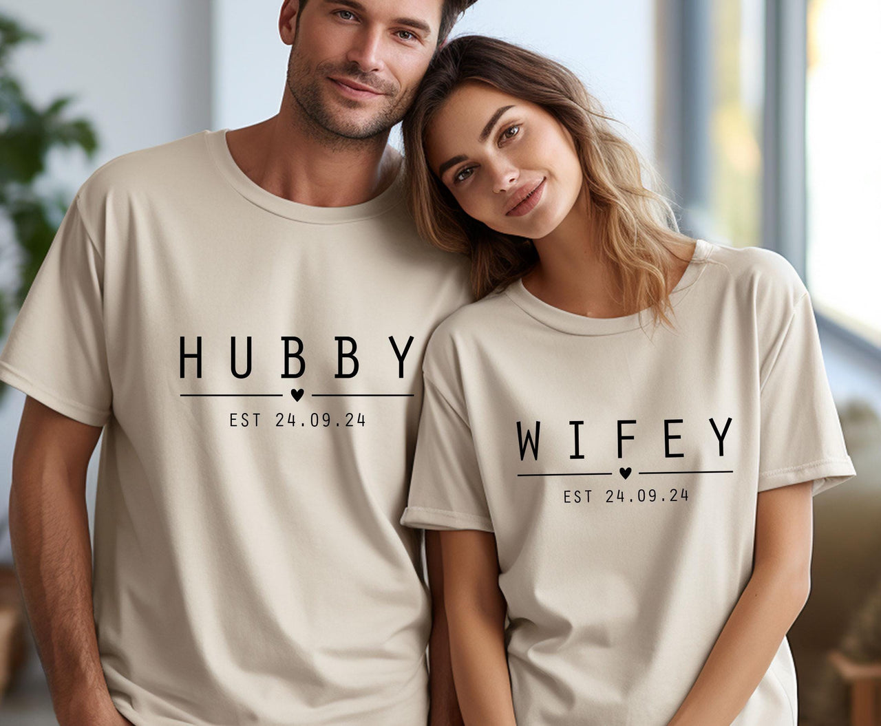 Wifey Hubby T-shirts - lismoreboutique - Unisex T-Shirt - Couples_Shirt