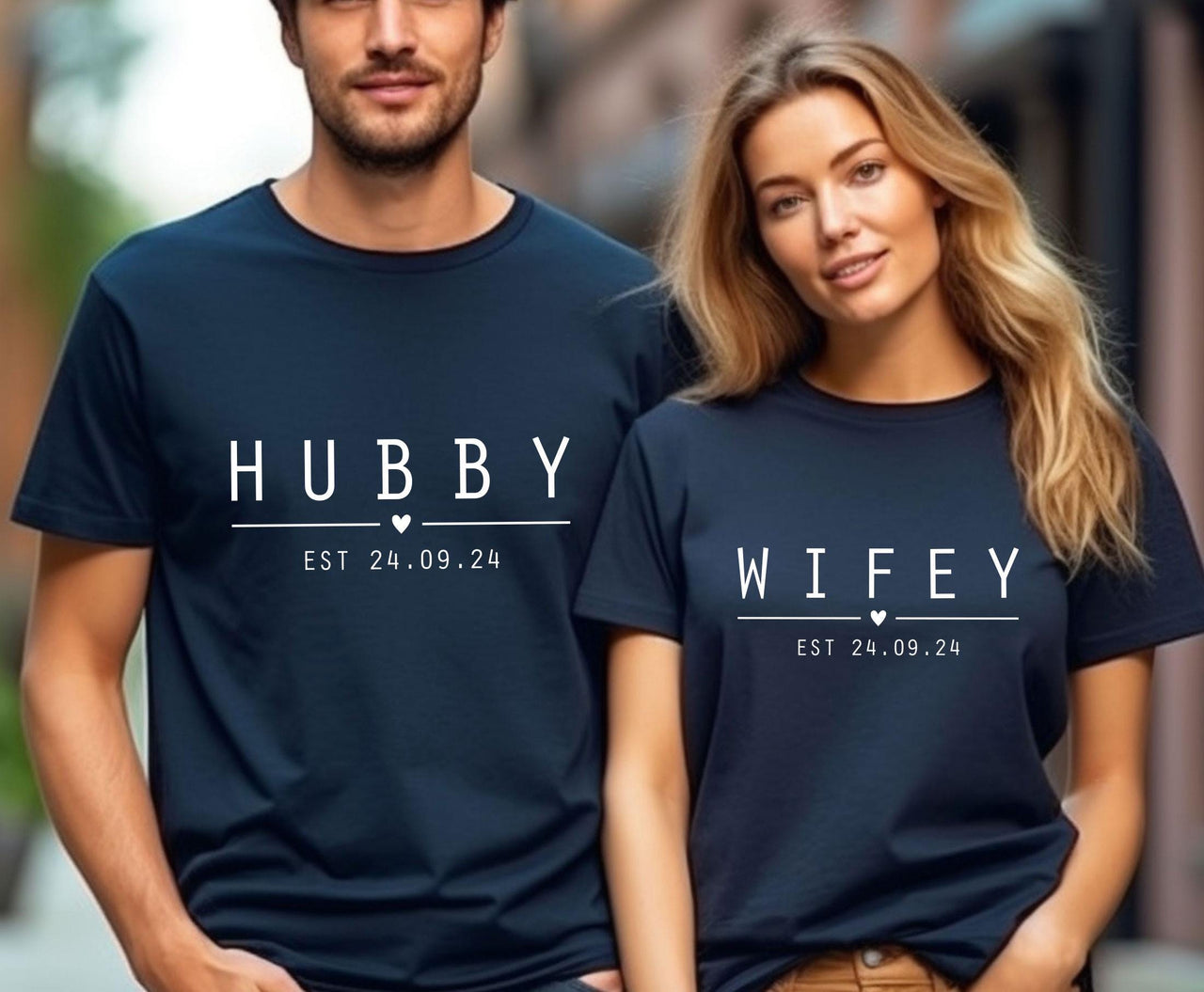 Wifey Hubby T-shirts - lismoreboutique - Unisex T-Shirt - Couples_Shirt