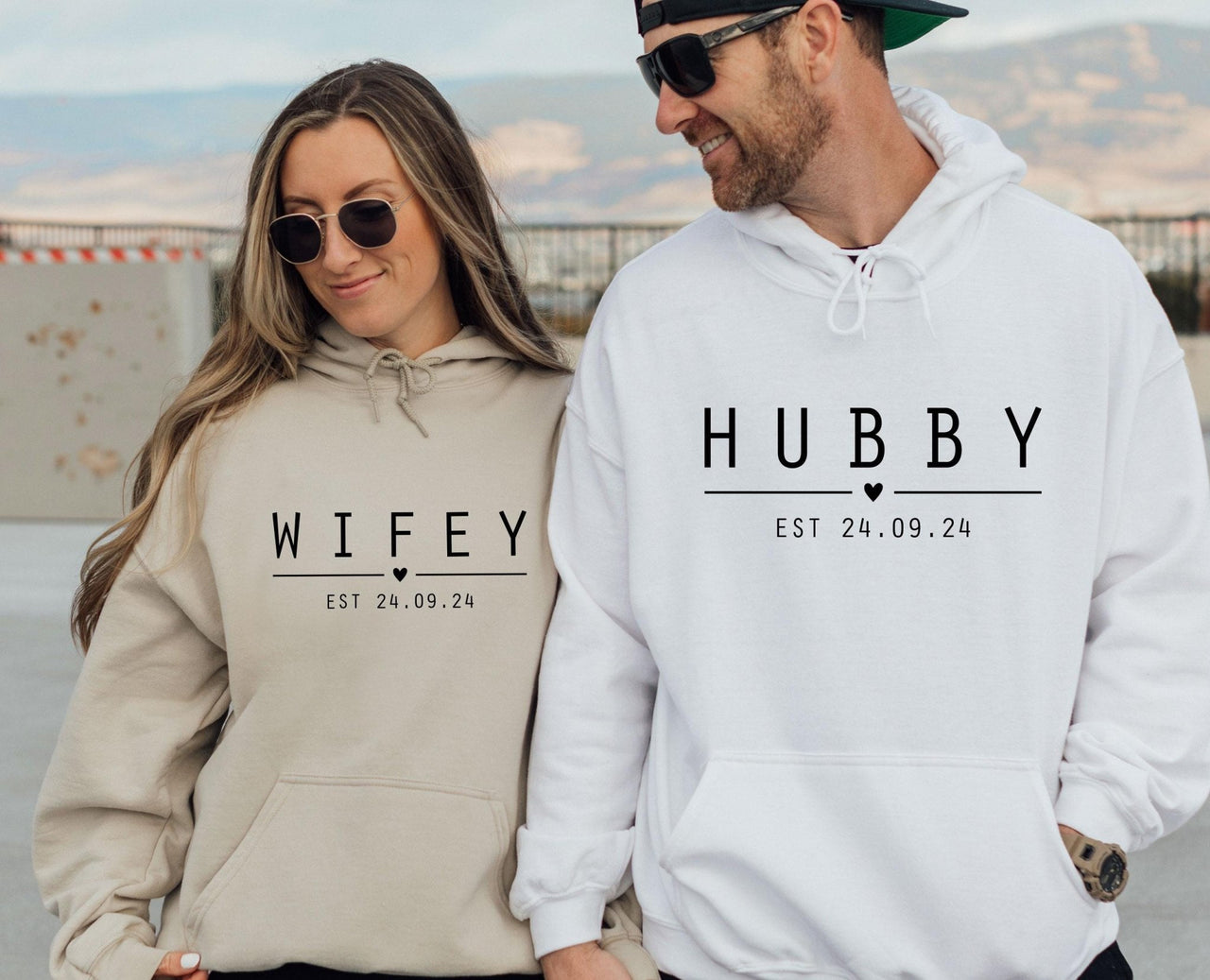 Wifey Hubby Hoodies - lismoreboutique - Hoodie - Couple_Hoodie