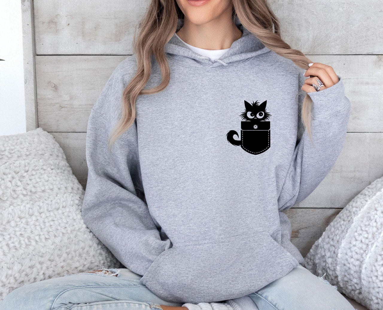 Black Cat Hoodie - lismoreboutique - Hoodie - Black_Cat_Hoodie