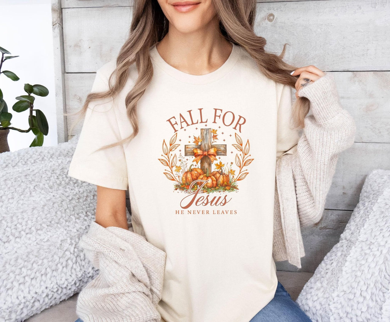 Fall For Jesus Shirt - lismoreboutique - Unisex T-Shirt - Autumn_Pumpkin_shirt