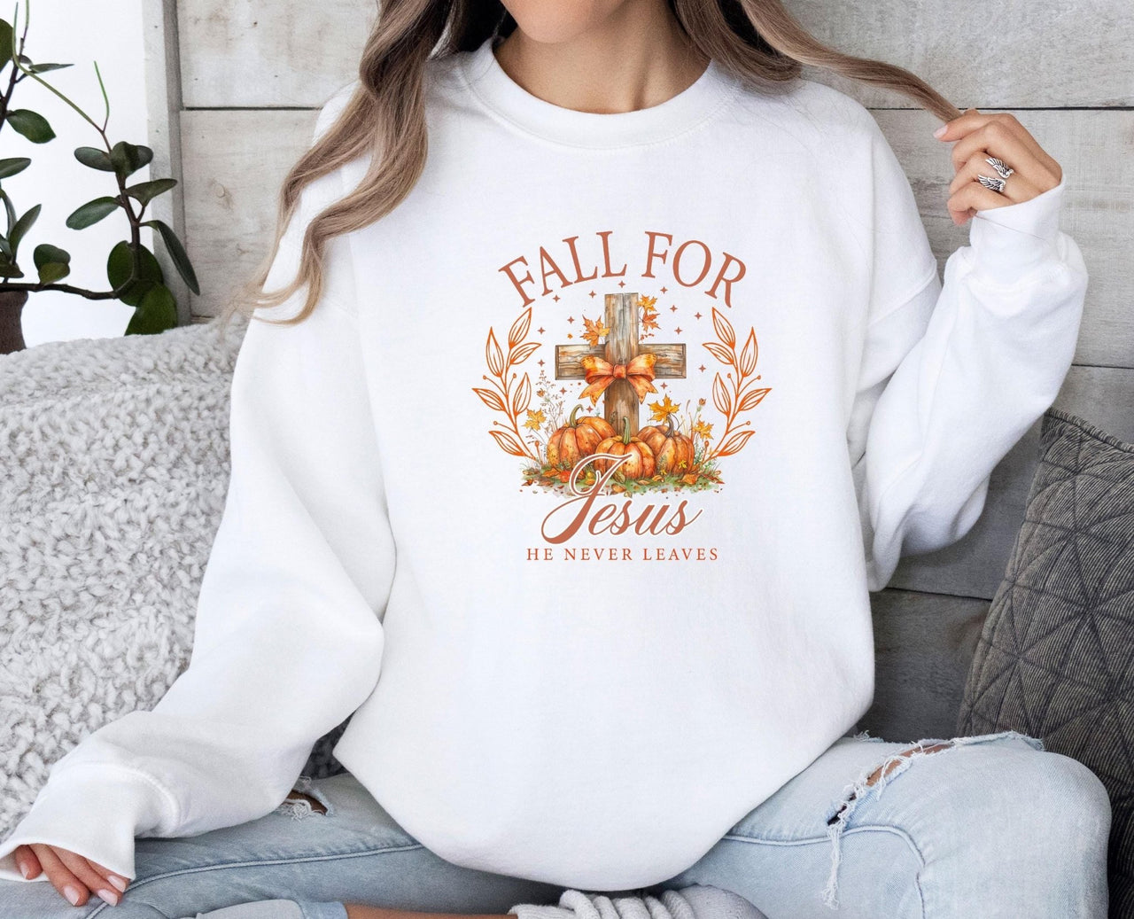 Fall For Jesus Sweater - lismoreboutique - Sweatshirt - Autumn_Pumpkin_top