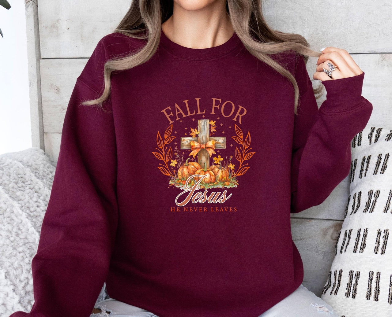 Fall For Jesus Sweater - lismoreboutique - Sweatshirt - Autumn_Pumpkin_top