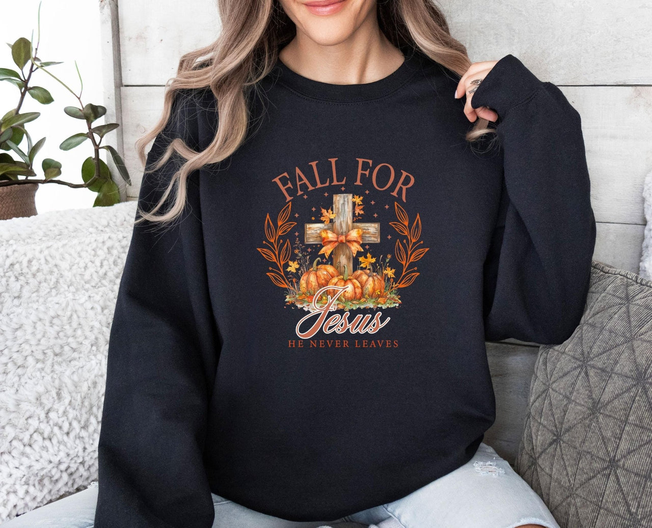 Fall For Jesus Sweater - lismoreboutique - Sweatshirt - Autumn_Pumpkin_top