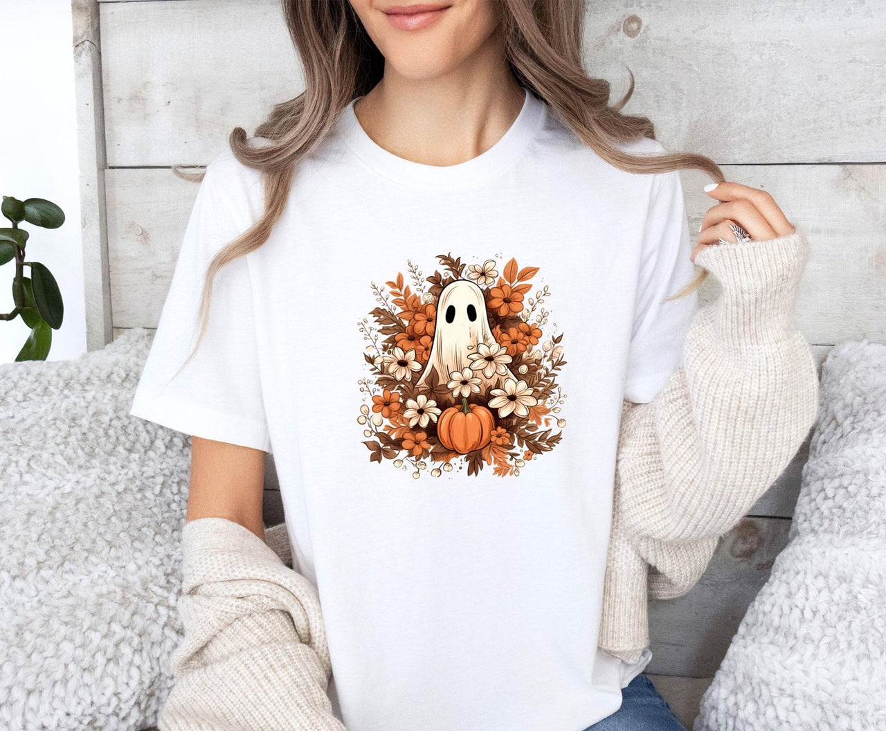 Ghost Floral Shirt - lismoreboutique - Unisex T-Shirt - Cute_Ghost_Shirt