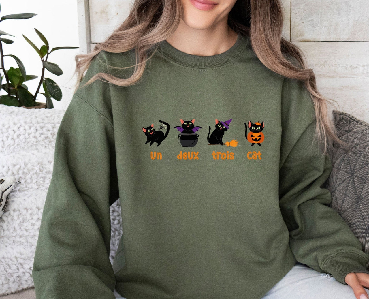 Halloween Cat Sweatshirt - lismoreboutique - Sweatshirt - Black_Cat_Gifts